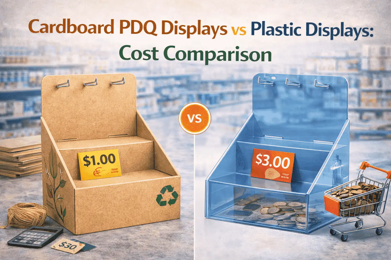 Cardboard PDQ Displays vs Plastic Displays: Cost Comparison